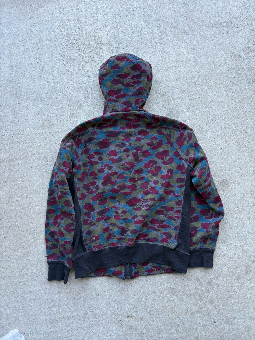Lululemon Mens Heavy Cotton Full Zip Hoodie Camo Print Medium 22x27 - Picture 2 of 9